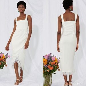 REVOLVE SAYLOR CAYLIN Bridal Wedding Engagement Ostrich Feather Wrap DRESS
